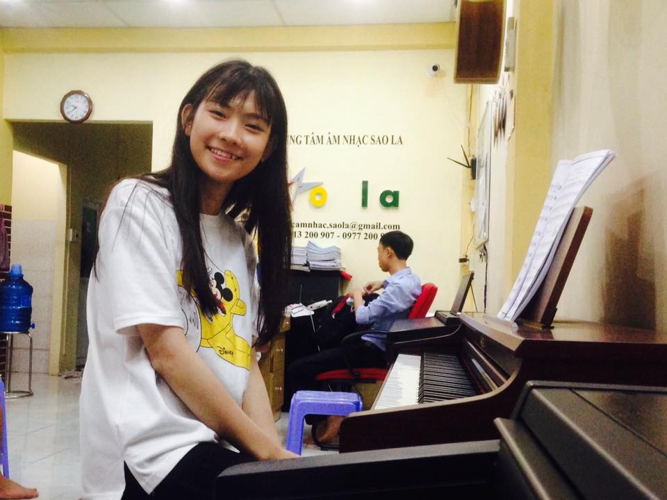 Hình ảnh học viên Sao La tham gia khóa học Piano